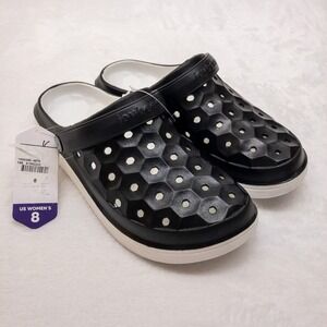 Joybees Varsity Clogs Womens Size 8 Black White Two Tone EVA Slip On New